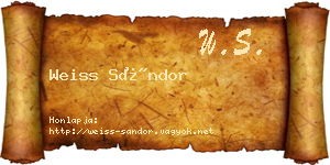Weiss Sándor névjegykártya