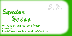 sandor weiss business card